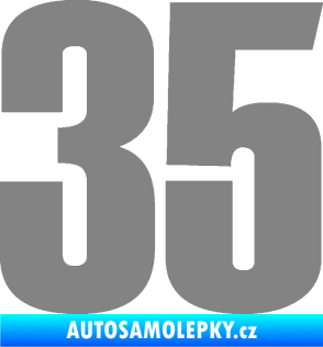 Samolepka Startovní číslo 35 typ 2  šedá