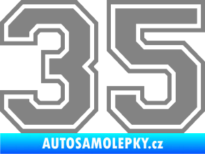 Samolepka Startovní číslo 35 typ 4 šedá