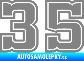 Samolepka Startovní číslo 35 typ 5 šedá
