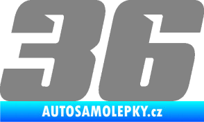 Samolepka Startovní číslo 36 typ 6 šedá