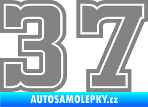 Samolepka Startovní číslo 37 typ 5 šedá