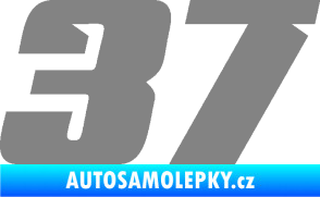 Samolepka Startovní číslo 37 typ 6 šedá
