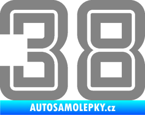 Samolepka Startovní číslo 38 typ 7 šedá