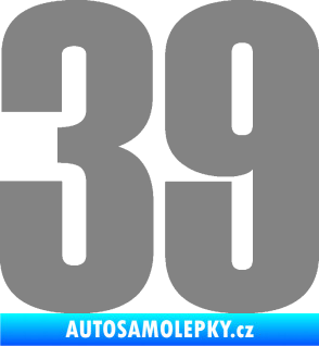 Samolepka Startovní číslo 39 typ 2      šedá