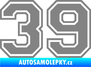 Samolepka Startovní číslo 39 typ 4 šedá