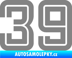 Samolepka Startovní číslo 39 typ 7 šedá