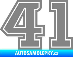 Samolepka Startovní číslo 41 typ 5 šedá
