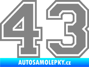 Samolepka Startovní číslo 43 typ 4 šedá