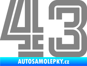 Samolepka Startovní číslo 43 typ 7 šedá