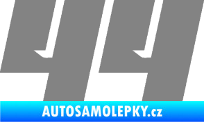 Samolepka Startovní číslo 44 typ 6 šedá