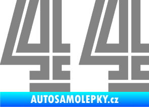 Samolepka Startovní číslo 44 typ 7 šedá