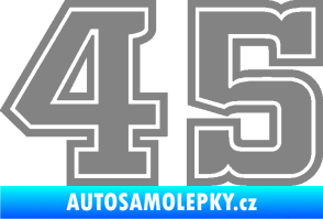 Samolepka Startovní číslo 45 typ 5 šedá