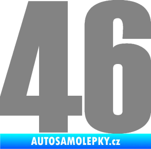 Samolepka Startovní číslo 46 typ 2       šedá