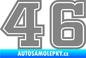 Samolepka Startovní číslo 46 typ 5 šedá