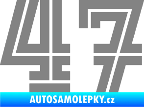 Samolepka Startovní číslo 47 typ 7 šedá