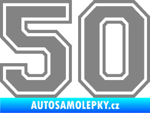 Samolepka Startovní číslo 50 typ 4 šedá