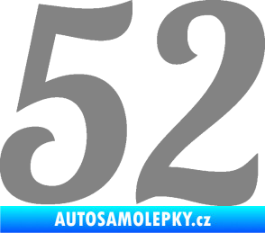 Samolepka Startovní číslo 52 typ 3 šedá