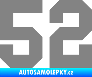 Samolepka Startovní číslo 52 šedá