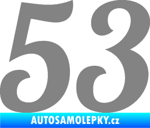 Samolepka Startovní číslo 53 typ 3 šedá