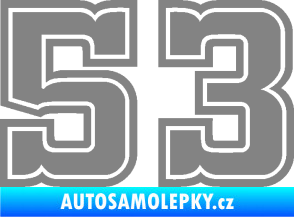 Samolepka Startovní číslo 53 typ 5 šedá