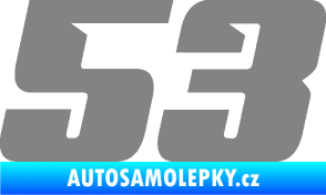 Samolepka Startovní číslo 53 typ 6 šedá