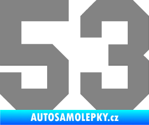 Samolepka Startovní číslo 53 šedá