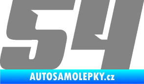 Samolepka Startovní číslo 54 typ 6 šedá