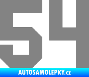 Samolepka Startovní číslo 54 šedá