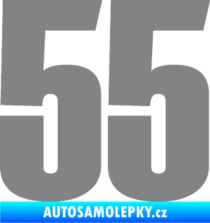Samolepka Startovní číslo 55 typ 2   šedá