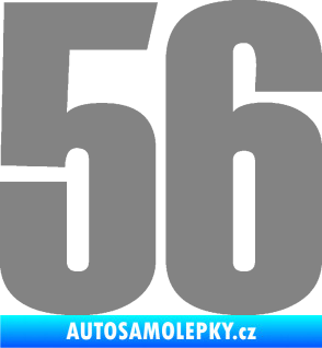 Samolepka Startovní číslo 56 typ 2   šedá