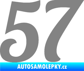 Samolepka Startovní číslo 57 typ 3 šedá