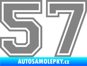 Samolepka Startovní číslo 57 typ 4 šedá