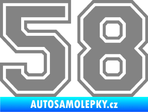 Samolepka Startovní číslo 58 typ 4 šedá
