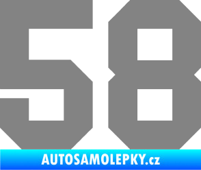 Samolepka Startovní číslo 58 šedá