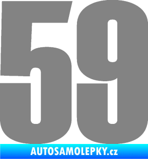Samolepka Startovní číslo 59 typ 2    šedá