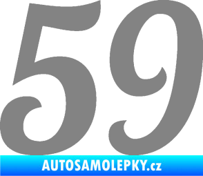 Samolepka Startovní číslo 59 typ 3 šedá
