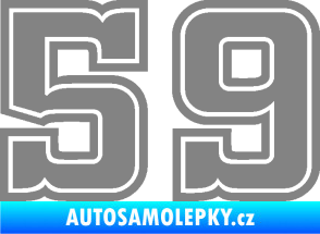 Samolepka Startovní číslo 59 typ 5 šedá