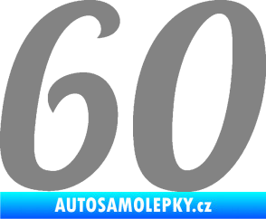 Samolepka Startovní číslo 60 typ 3 šedá