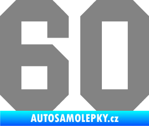 Samolepka Startovní číslo 60 šedá