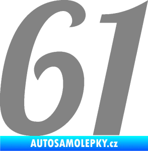 Samolepka Startovní číslo 61 typ 3 šedá