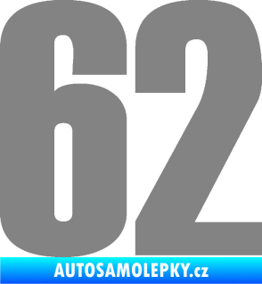 Samolepka Startovní číslo 62 typ 2  šedá