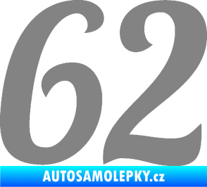 Samolepka Startovní číslo 62 typ 3 šedá