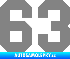 Samolepka Startovní číslo 63 šedá
