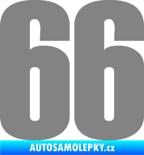 Samolepka Startovní číslo 66 typ 2     šedá