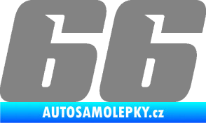Samolepka Startovní číslo 66 typ 6 šedá