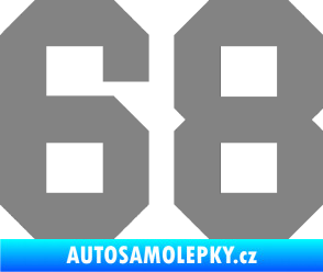 Samolepka Startovní číslo 68 šedá