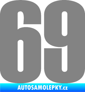 Samolepka Startovní číslo 69 typ 2        šedá