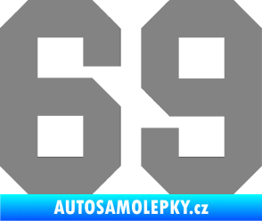 Samolepka Startovní číslo 69 šedá