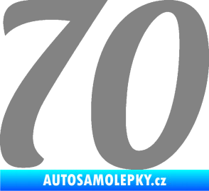 Samolepka Startovní číslo 70 typ 3  šedá