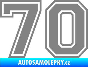 Samolepka Startovní číslo 70 typ 4 šedá